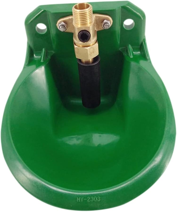 وعاء شرب الماعز التلقائي من البلاستيك الأخضر مع صمام عوامة لتغذية المياه للماشية - Image 1